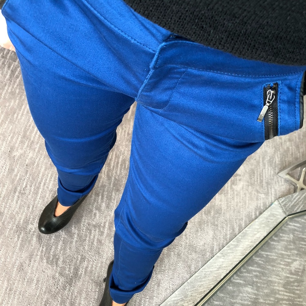 Fire royal blue tapered skinny mid waist pant - Picture 4 of 15